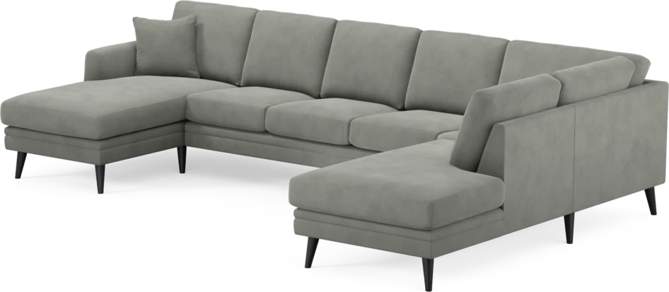 Eden - 3-sits soffa med schäslong vänster och divan höger - Grå