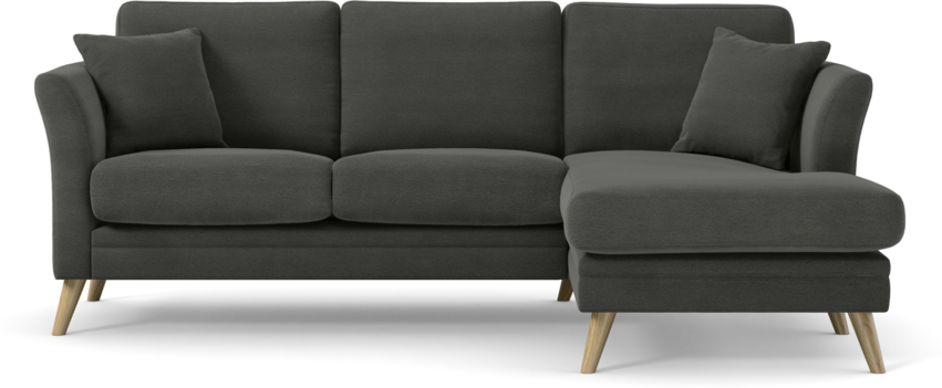 Eden - 2-sits soffa med schäslong - Grå