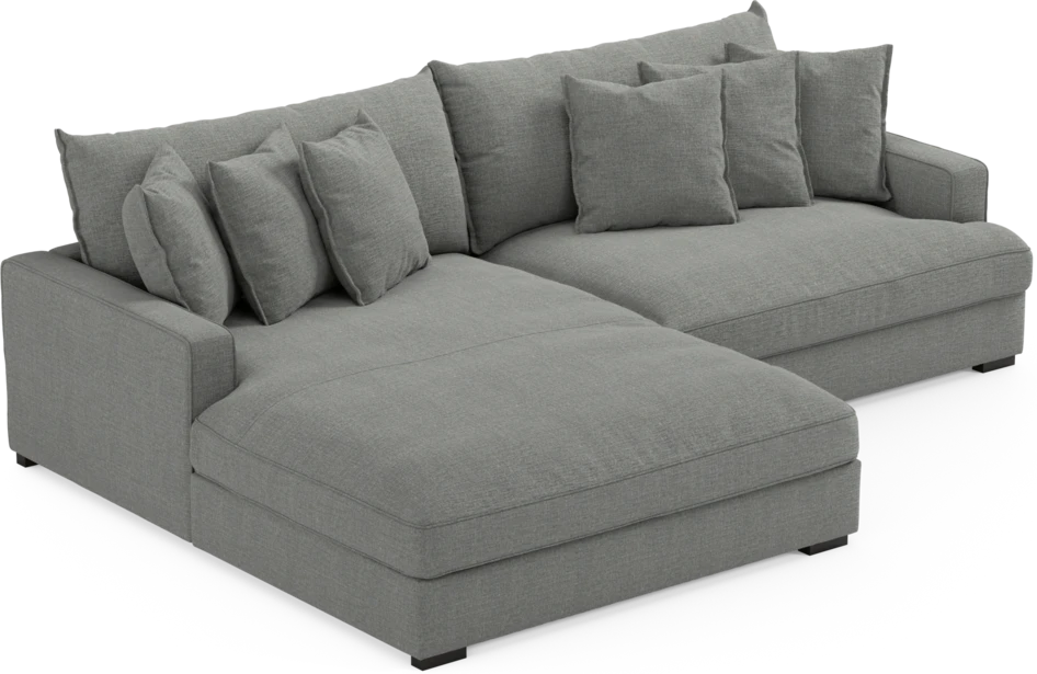Rossi - 2-sits soffa med schäslong XL vänster - Grå