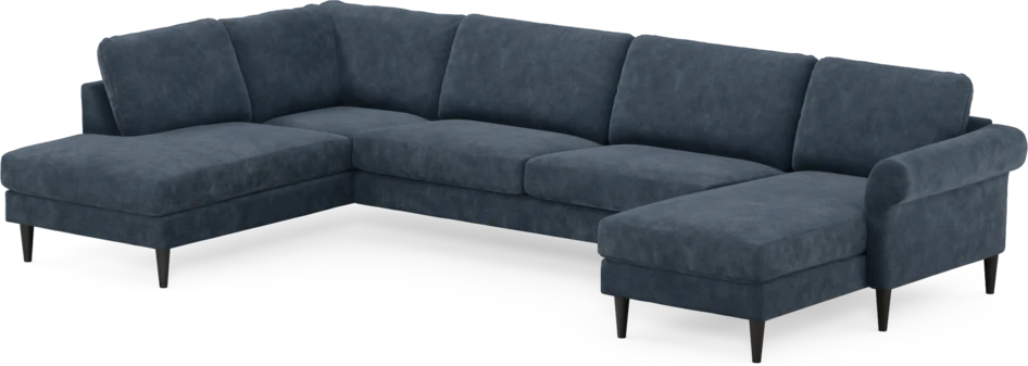 Bridge - 3-sits soffa med divan vänster och schäslong höger - Blå