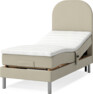 Roma Family - Ställbar säng, enkelsäng med bäddmadrass och sänggavel slät, B 90-120 - Beige