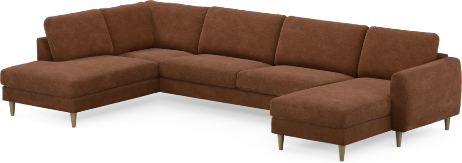 Bridge - 3-sits soffa med divan vänster och schäslong höger - Orange