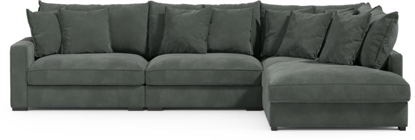 Rossi - 3-sits soffa med divan höger - Grå