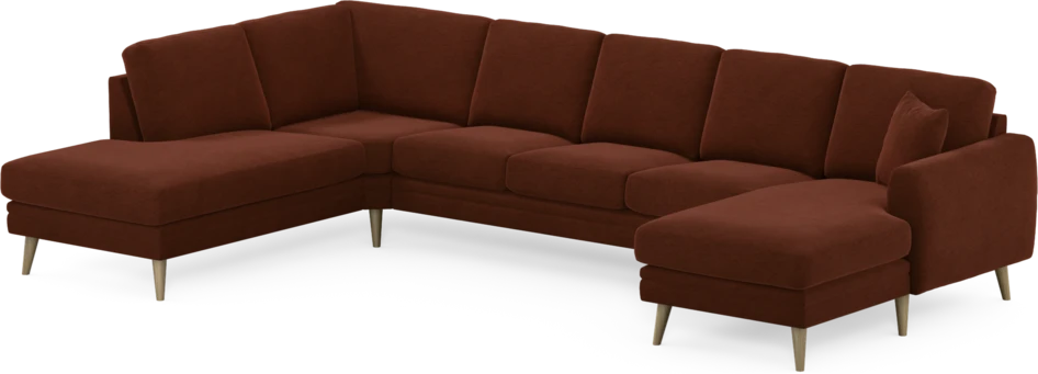 Eden - 3-sits soffa med divan vänster och schäslong höger - Orange
