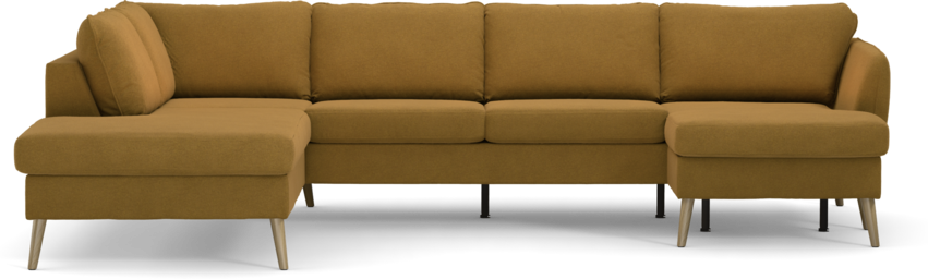 County - 3-sits soffa med divan vänster och schäslong höger - Gul