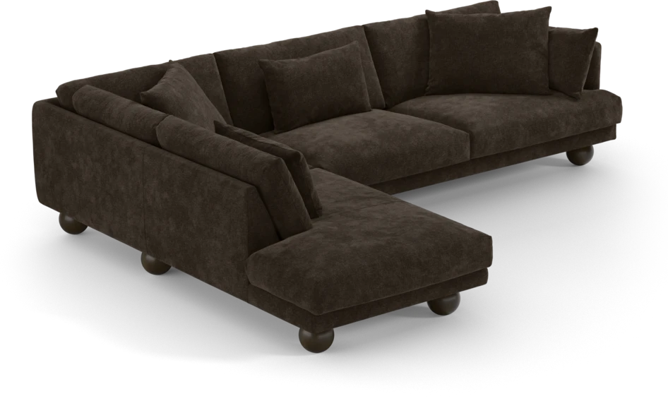 Harper - 3-sits soffa med divan vänster - Brun