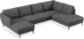 Madison Lux - 2-sits soffa med schäslong vänster och divan höger - Grå