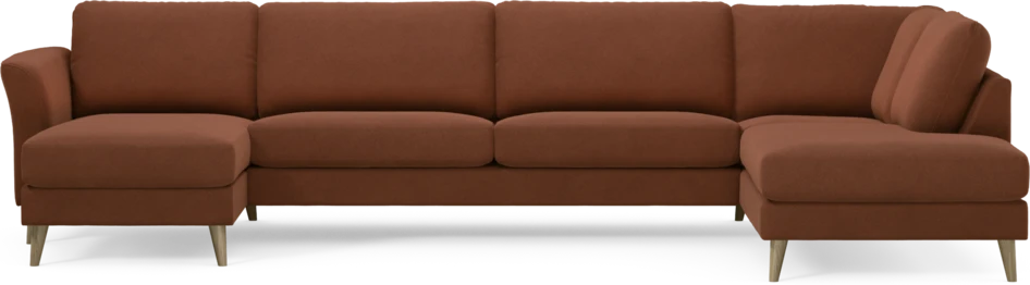 Bridge - 3-sits soffa med schäslong vänster och divan höger - Orange