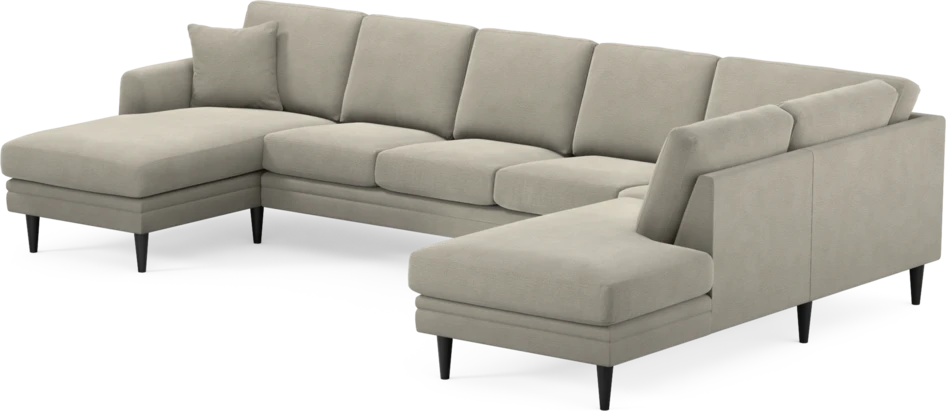 Eden - 3-sits soffa med schäslong vänster och divan höger - Brun