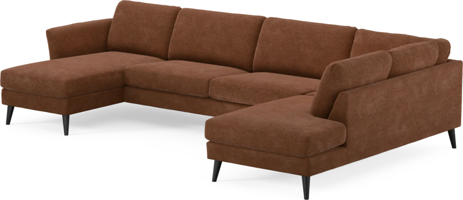 Bridge - 3-sits soffa med schäslong vänster och divan höger - Orange