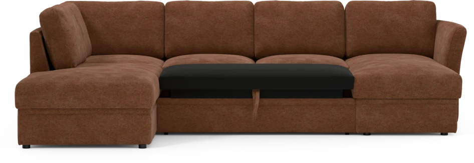 Öland - Bäddsoffa med divan vänster och schäslong höger - Orange