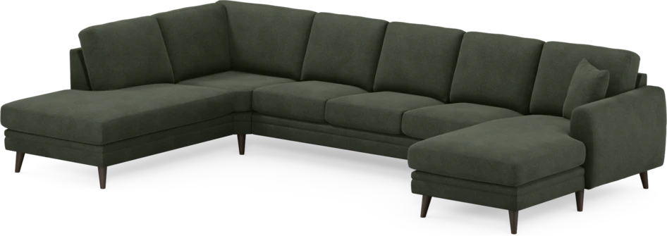 Eden - 3-sits soffa med divan vänster och schäslong höger - Grön