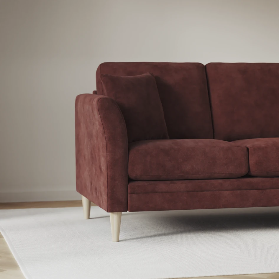 Eden - 3-sits soffa med divan vänster och schäslong höger - Röd