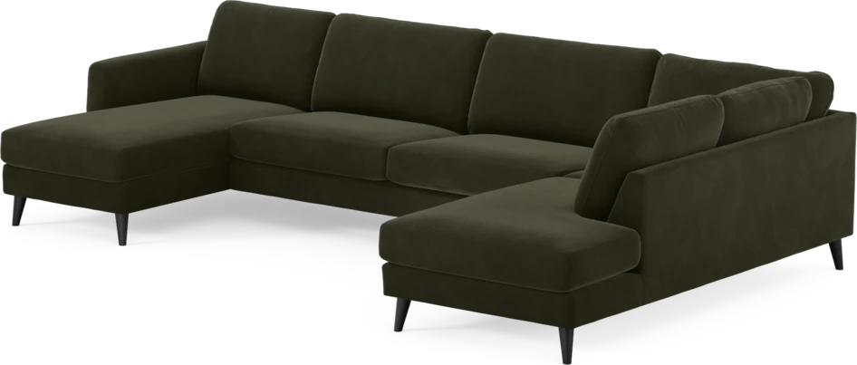 Bridge - 3-sits soffa med schäslong vänster och divan höger - Grön