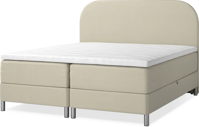 Roma Family, Förvaringssäng, dubbelsäng med bäddmadrass och slät sänggavel