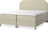 Roma Family - Förvaringssäng, dubbelsäng med bäddmadrass och slät sänggavel - Beige