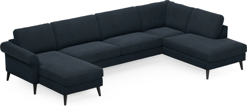 Bridge - 3-sits soffa med schäslong vänster och divan höger - Blå