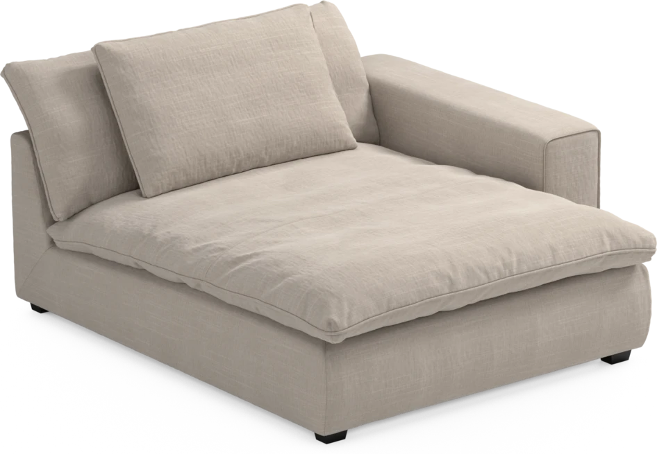 Bellora - Schäslong XL med armstöd höger - Beige