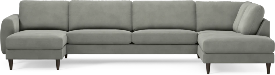 Bridge - 3-sits soffa med schäslong vänster och divan höger - Grå