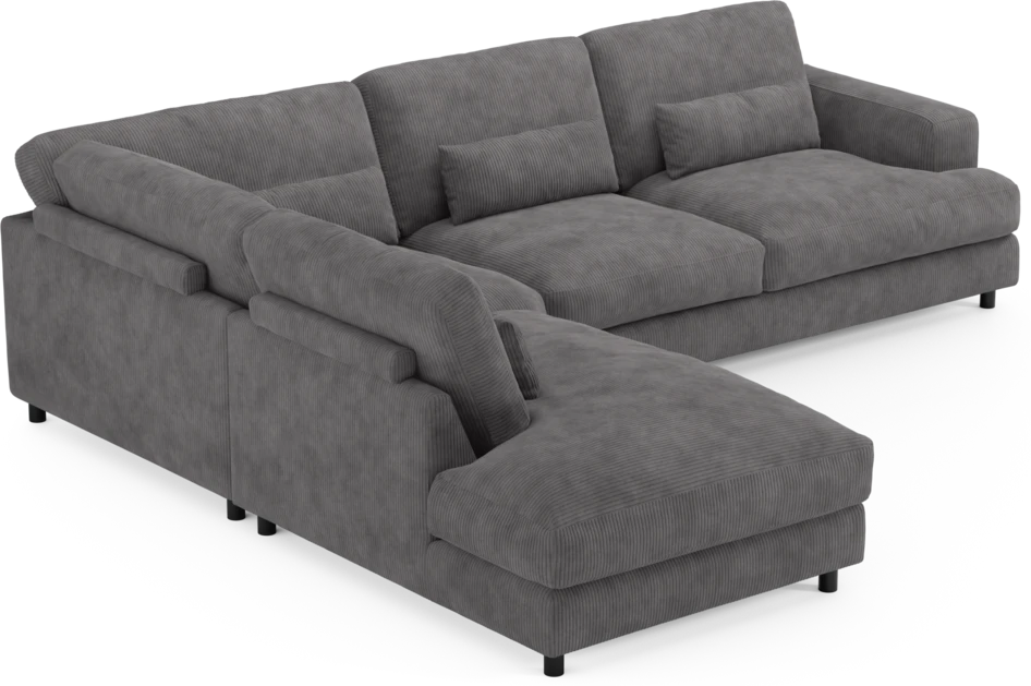 Noma - 3-sits soffa med divan vänster - Grå