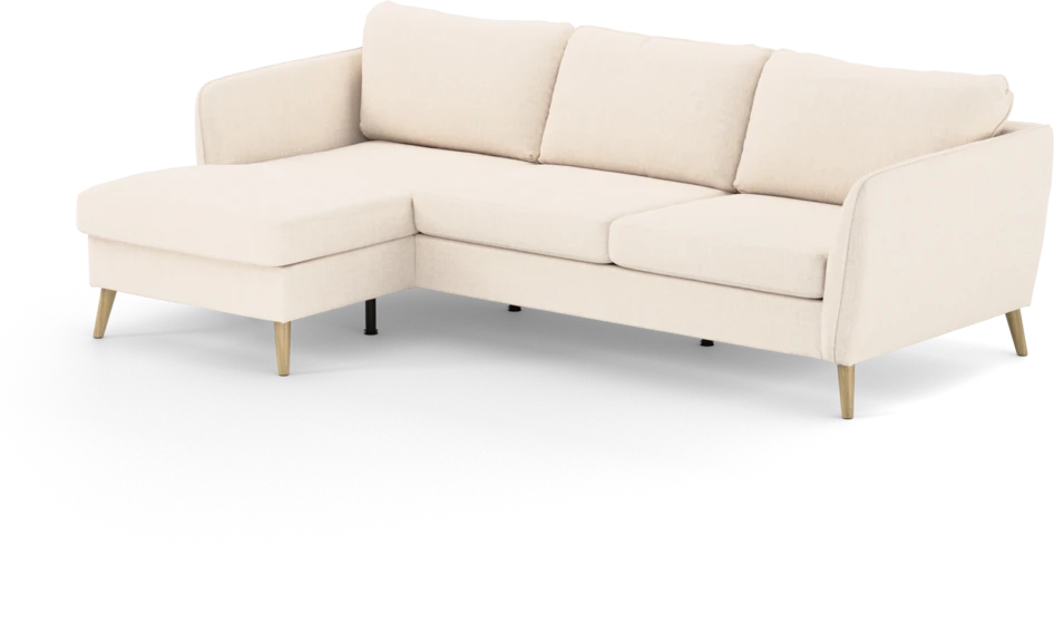 County - 3-sits soffa med flyttbar schäslong - Vit