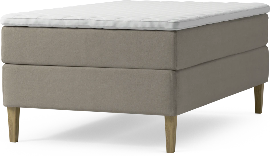 Delux Exclusive - Kontinentalsäng, enkelsäng 120 cm med bäddmadrass och sängben - Beige