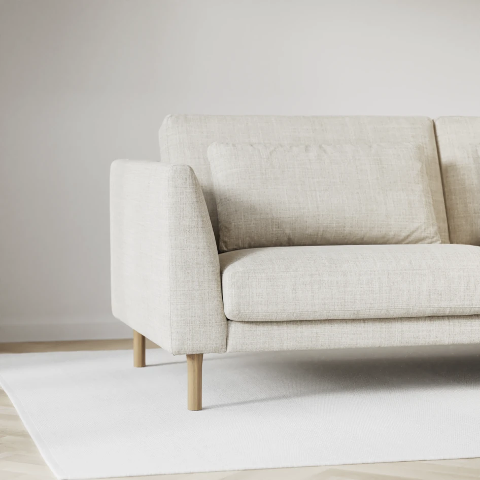 Willow - 3-sits soffa med schäslong höger, fast klädsel - Beige