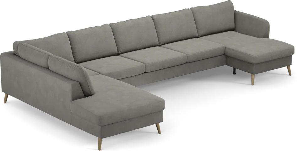 County - 4-sits soffa med divan vänster och schäslong höger - Grå
