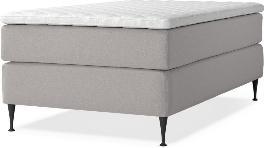 Delux Exclusive - Kontinentalsäng, enkelsäng 120 cm med bäddmadrass - Grå