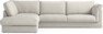 Cherrie Klädsel -  3-sits soffa med divan vänster - Vit