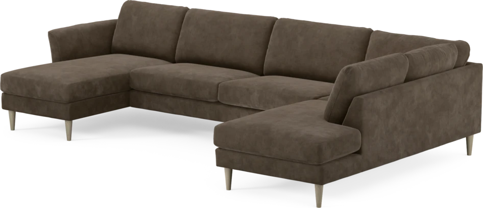 Bridge - 3-sits soffa med schäslong vänster och divan höger - Brun