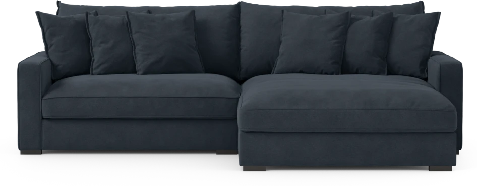 Rossi - 2-sits soffa med schäslong XL höger - Blå