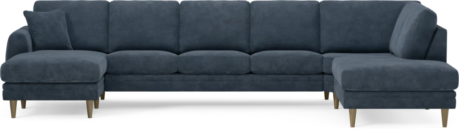 Eden - 3-sits soffa med schäslong vänster och divan höger - Blå
