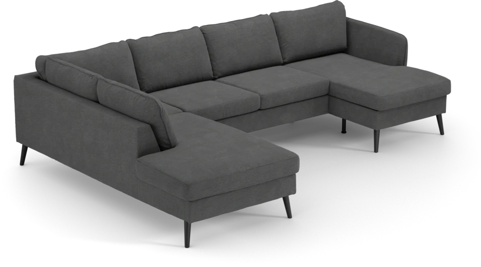 County - 3-sits soffa med divan vänster och schäslong höger - Grå