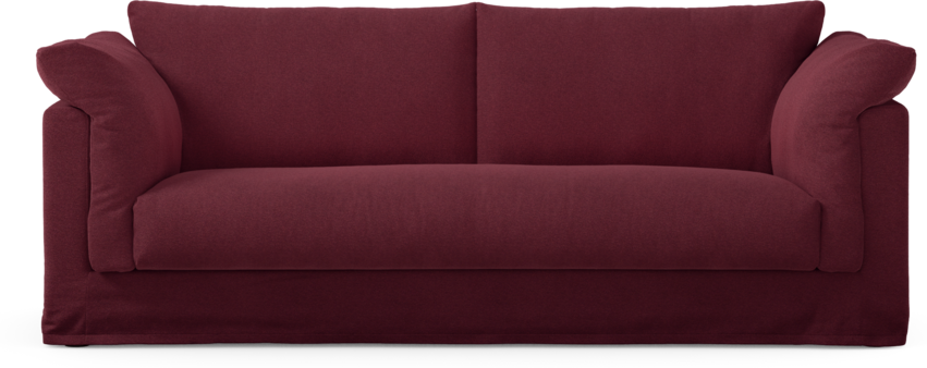 Cherrie - 2,5-sits soffa, hel dyna och kappa - Röd