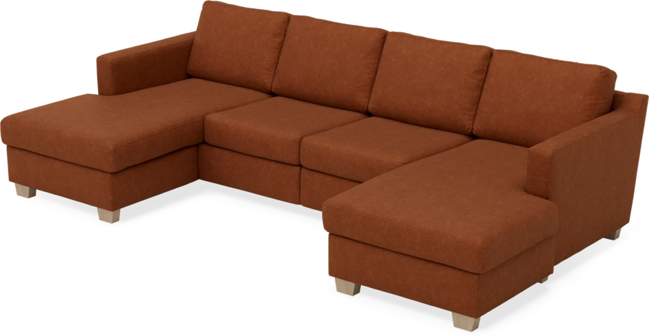 Friday - 2-sits soffa med två schäslonger - Orange