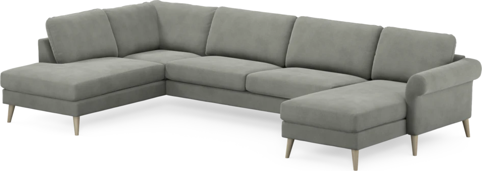 Bridge - 3-sits soffa med divan vänster och schäslong höger - Grå