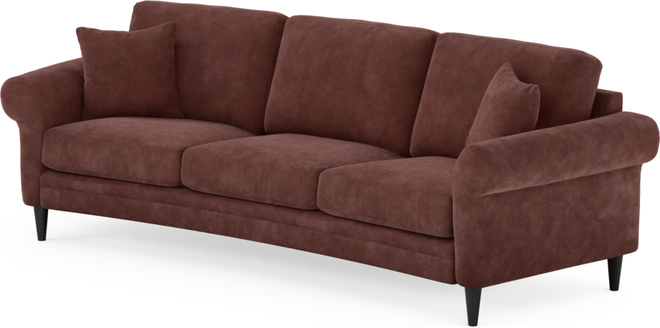 Eden - 3-sits soffa svängd - Röd