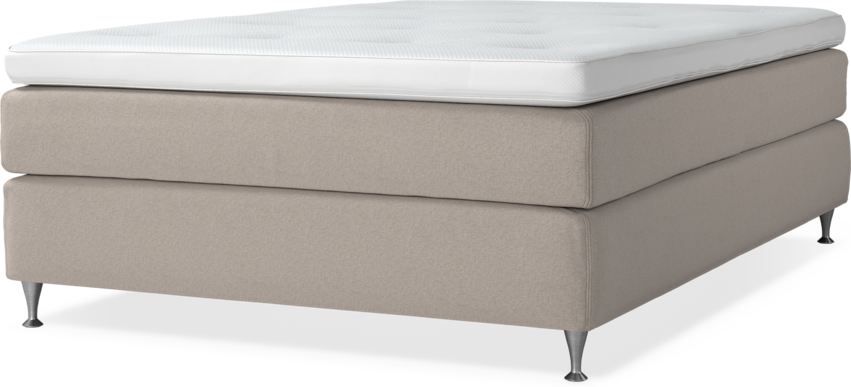 Delux Sense - Kontinentalsäng, enkelsäng 140 cm med bäddmadrass - Beige