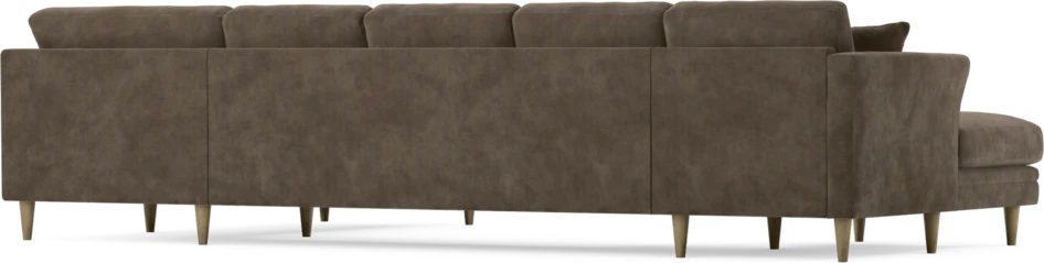 Eden - 3-sits soffa med schäslong vänster och divan höger - Brun