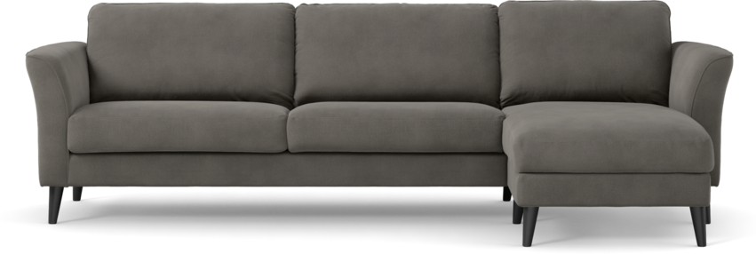 Bridge - 3-sits soffa med schäslong höger - Grå