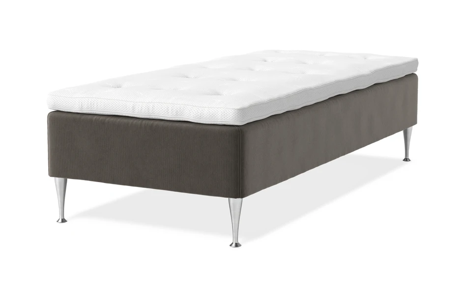 Sense Delux - Ramsäng, enkelsäng med bäddmadrass Sleep Delux vit  - Brun