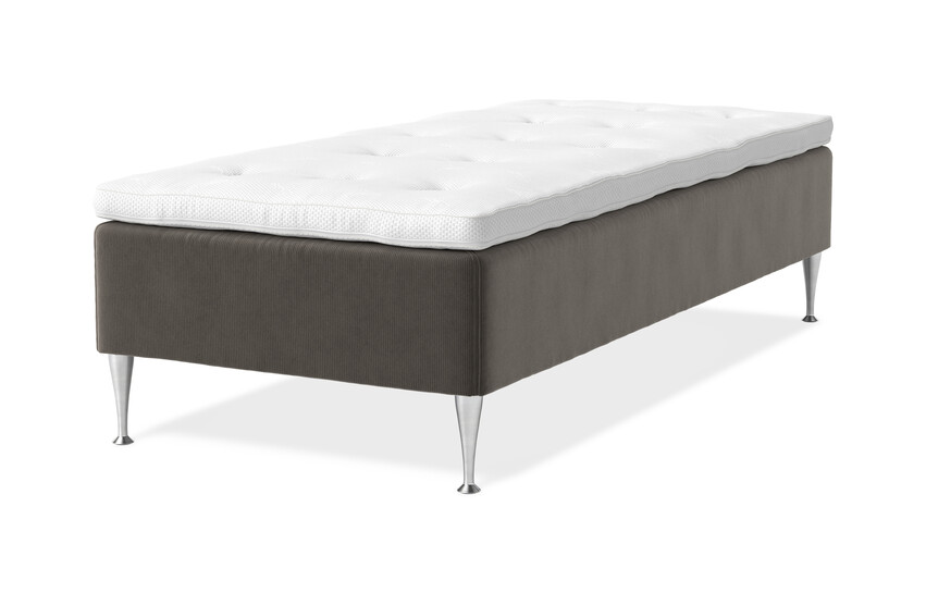 Sense Delux - Ramsäng, enkelsäng med bäddmadrass Sleep Delux vit - Brun