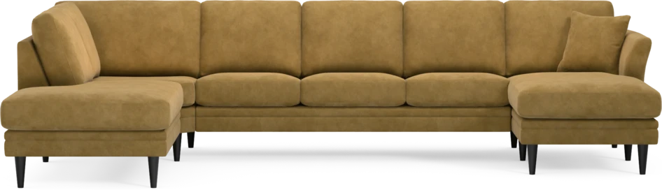 Eden - 3-sits soffa med divan vänster och schäslong höger - Gul