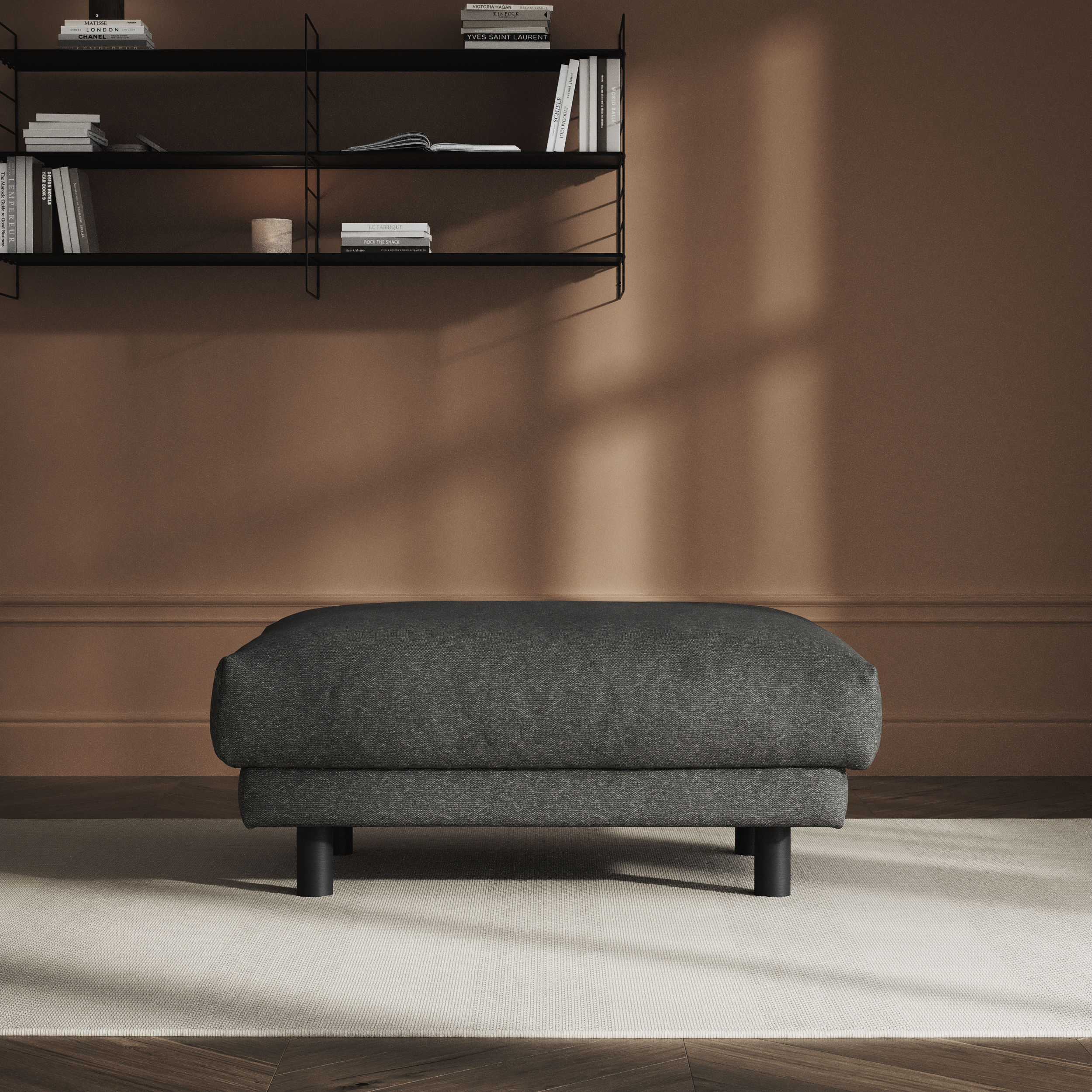 Cherrie - Fotpall 100, fast klädsel - inspiration