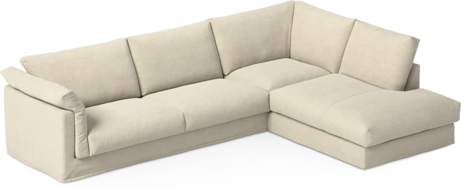 Cherrie - 3-sits soffa med divan höger, med kappa - Beige