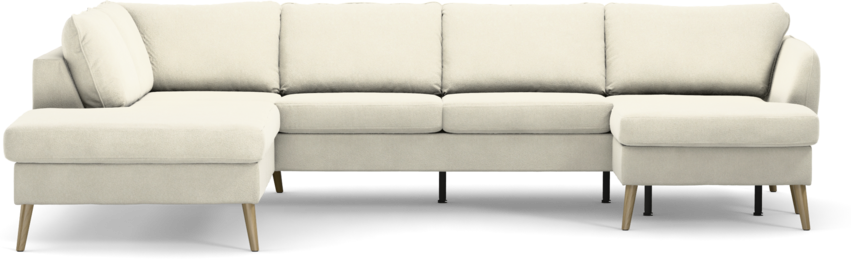 County - 3-sits soffa med divan vänster och schäslong höger - Vit