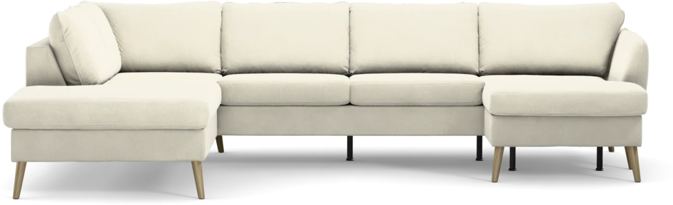 County - 3-sits soffa med divan vänster och schäslong höger - Vit