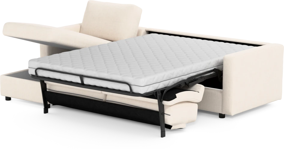 Lindö - Bäddsoffa 2,5-sits med schäslong, vändbar - Vit