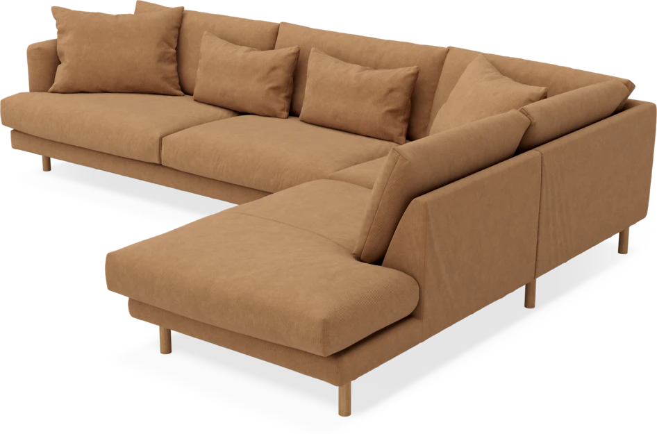 Harper - 3-sits soffa med divan höger - Gul